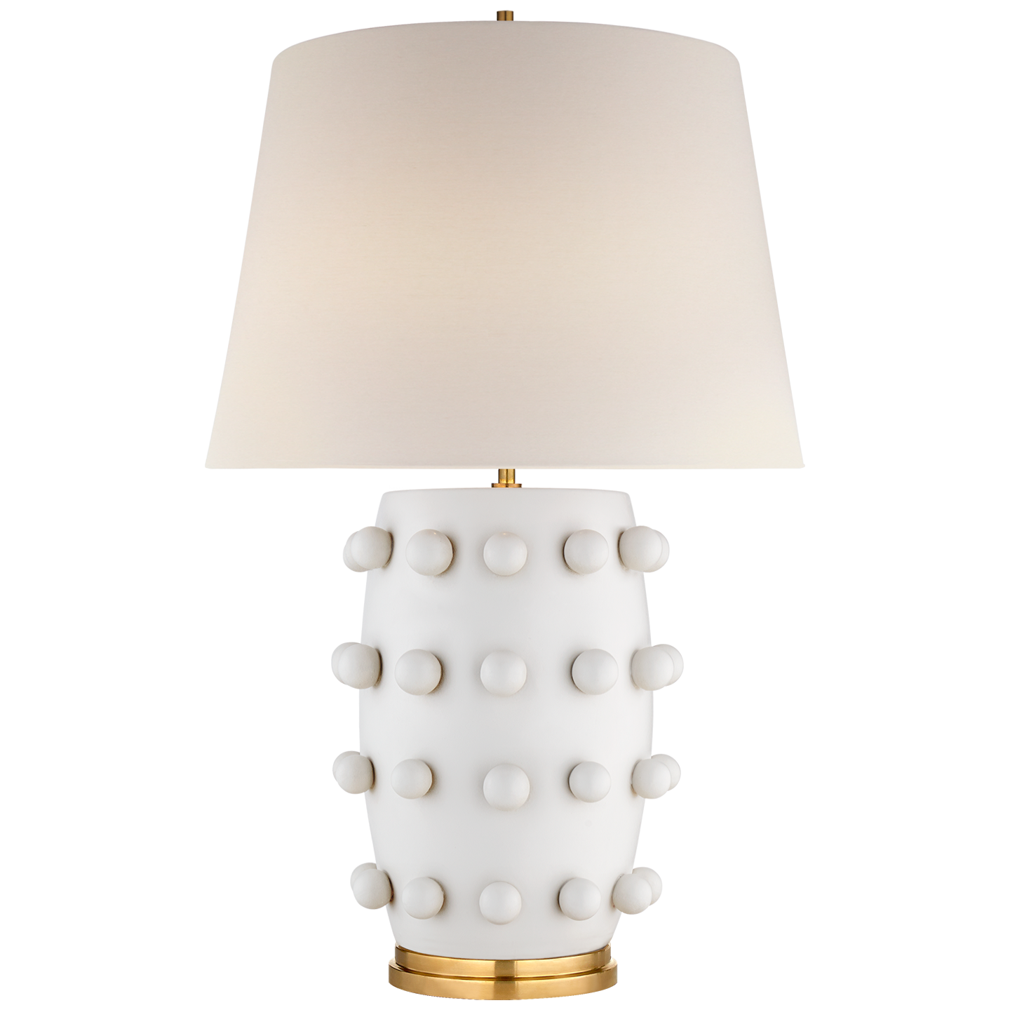 Linden Medium Cordless Table Lamp | Plaster White | Linen Shade