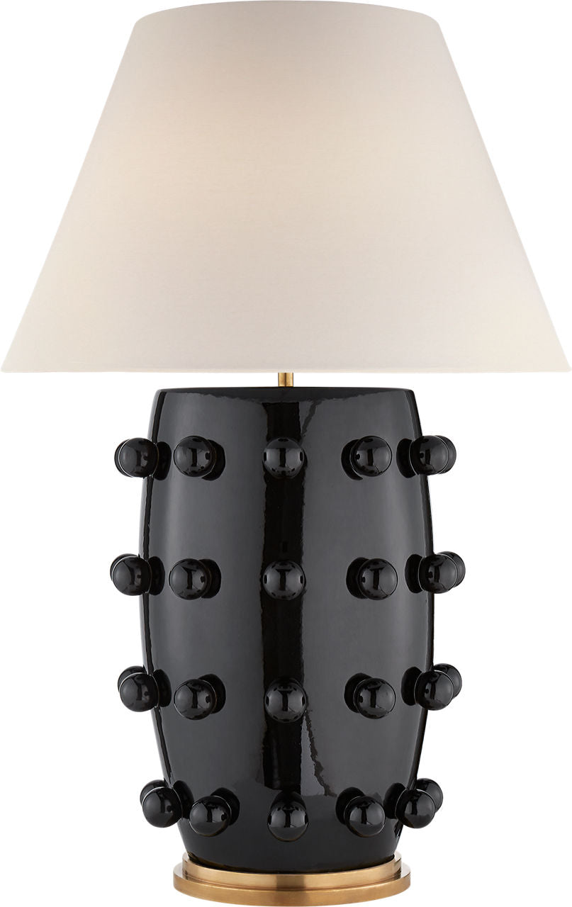 Linden Table Lamp | Black | Linen Shade