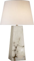 Evoke Large Table Lamp | Alabaster | Linen Shade