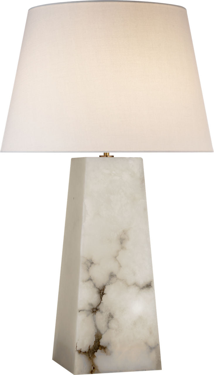 Evoke Large Table Lamp | Alabaster | Linen Shade