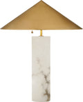 Minimalist Medium Table Lamp | Alabaster | Antique-Burnished Brass Shade