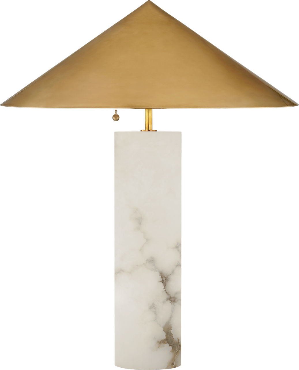 Minimalist Medium Table Lamp | Alabaster | Antique-Burnished Brass Shade