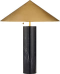 Minimalist Medium Table Lamp | Black Marble | Antique-Burnished Brass Shade