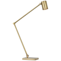 Precision Articulating Table Lamp | Antique-Burnished Brass | White Glass