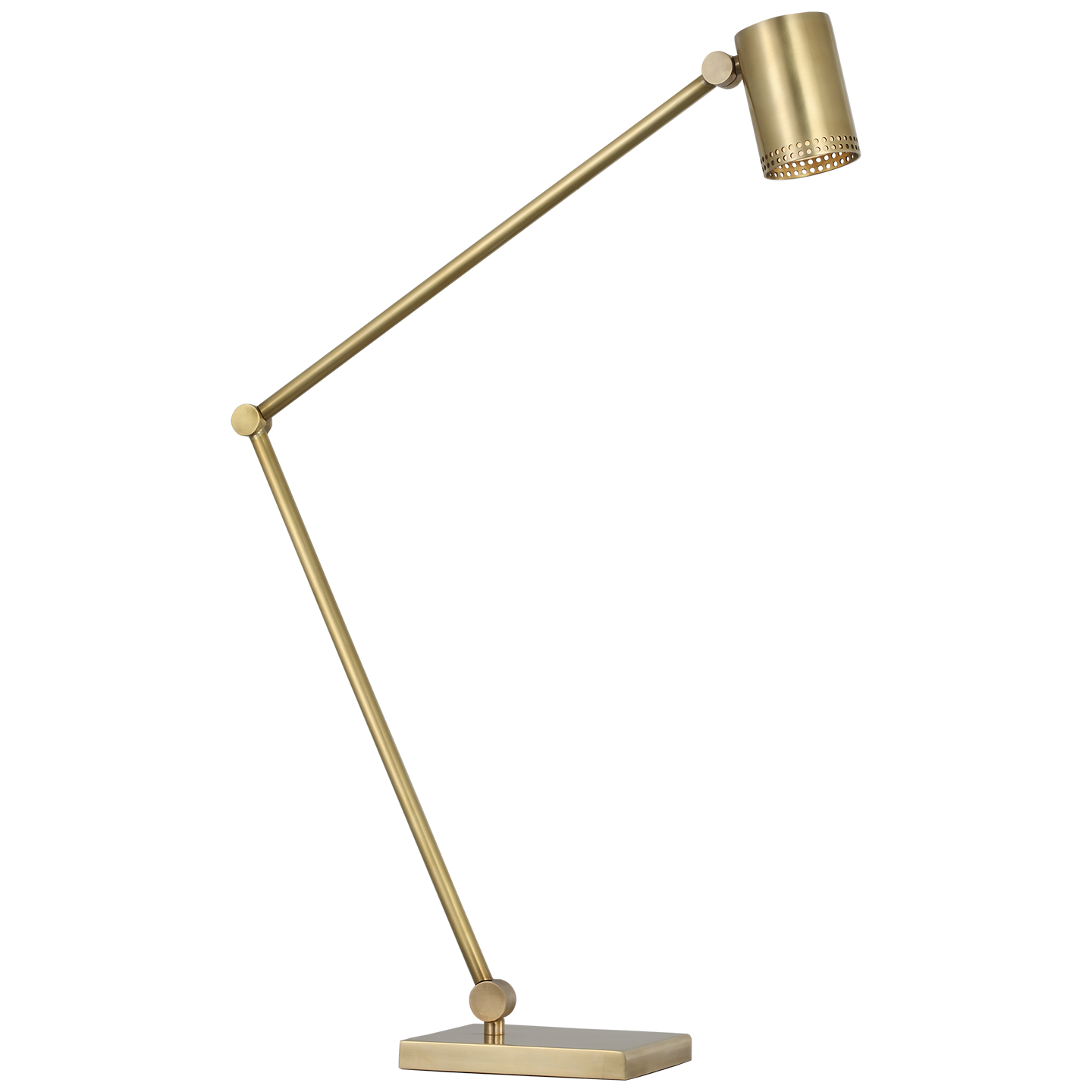 Precision Articulating Table Lamp | Antique-Burnished Brass | White Glass