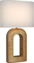 Utopia Large Combed Table Lamp | Gild | Linen Shade