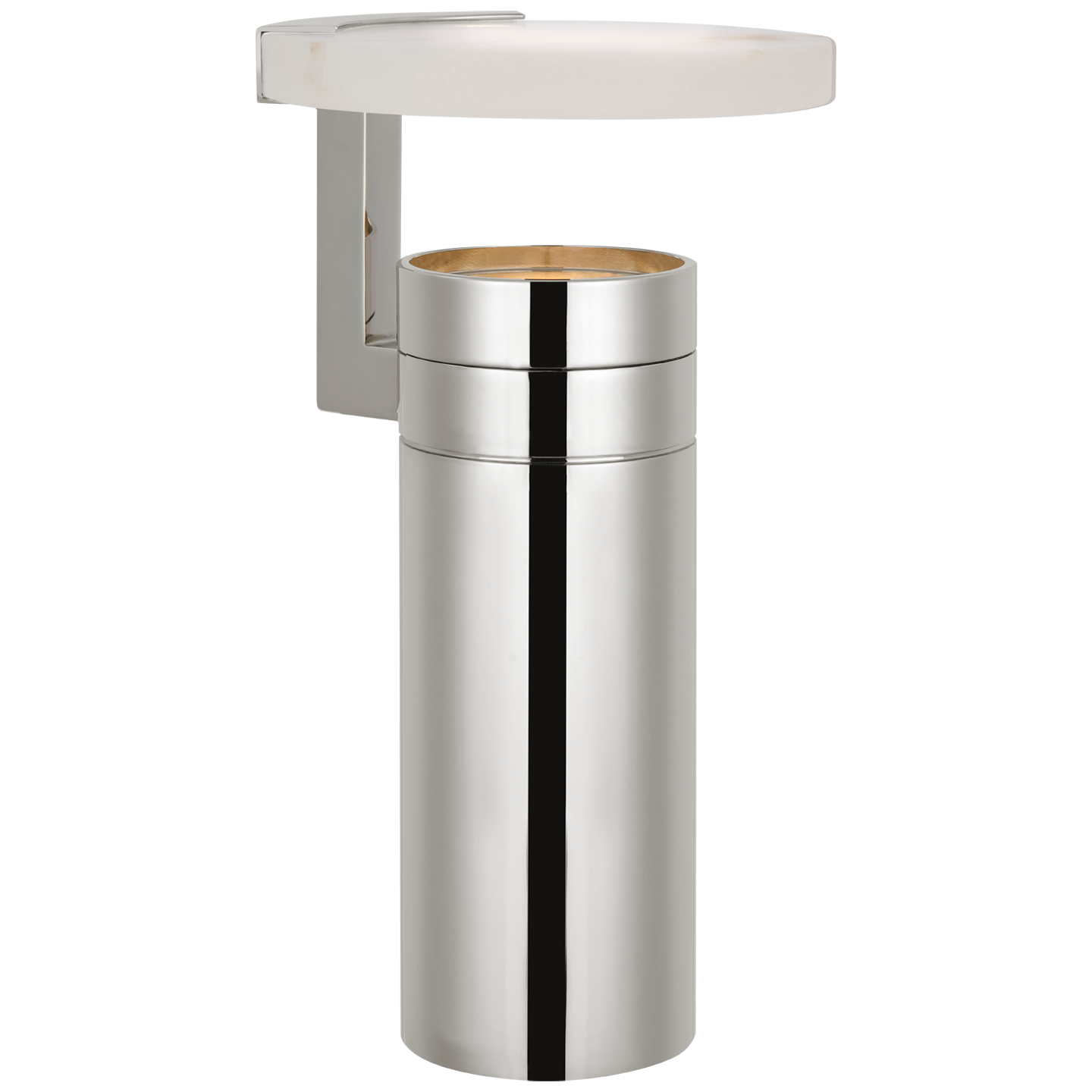 Melange 9" Rechargeable Floating Disc Accent Lamp | Polished Nickel | Alabaster