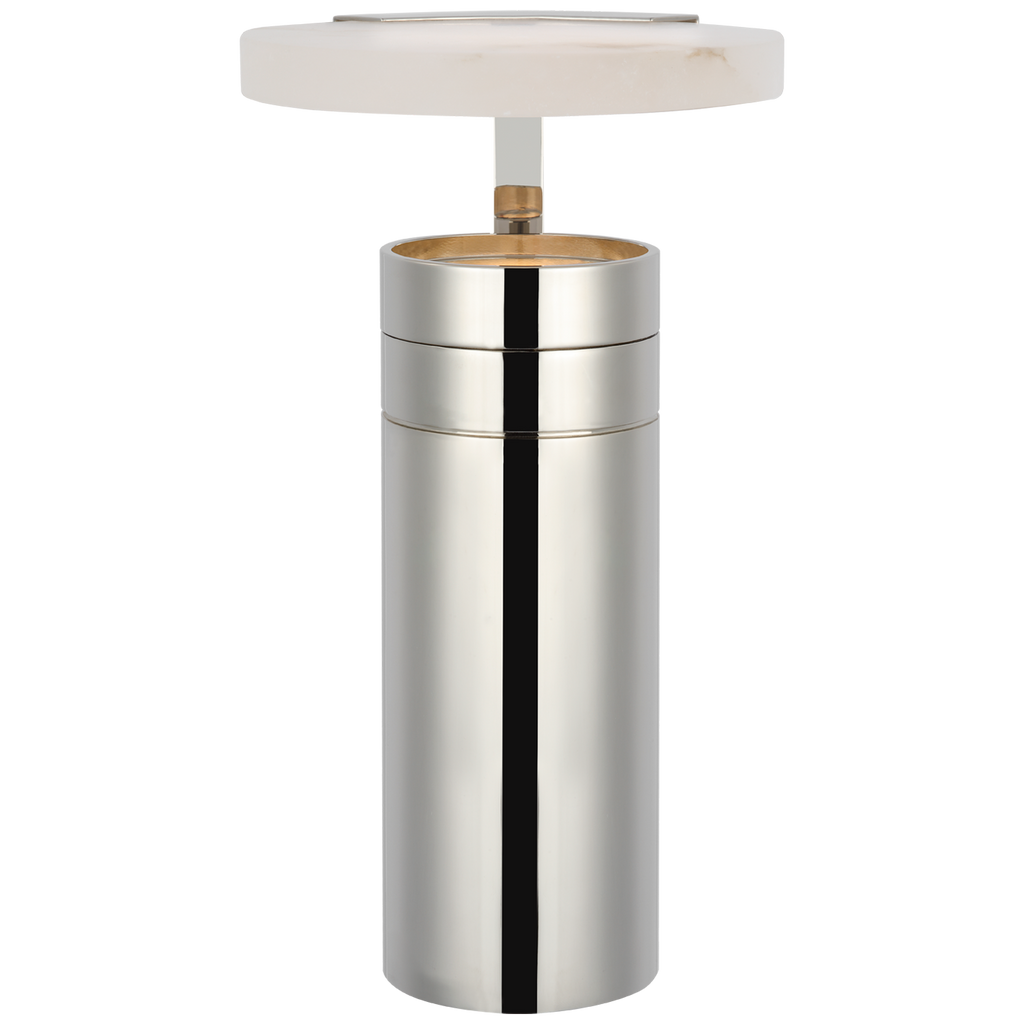 Melange 9" Rechargeable Floating Disc Accent Lamp | Polished Nickel | Alabaster