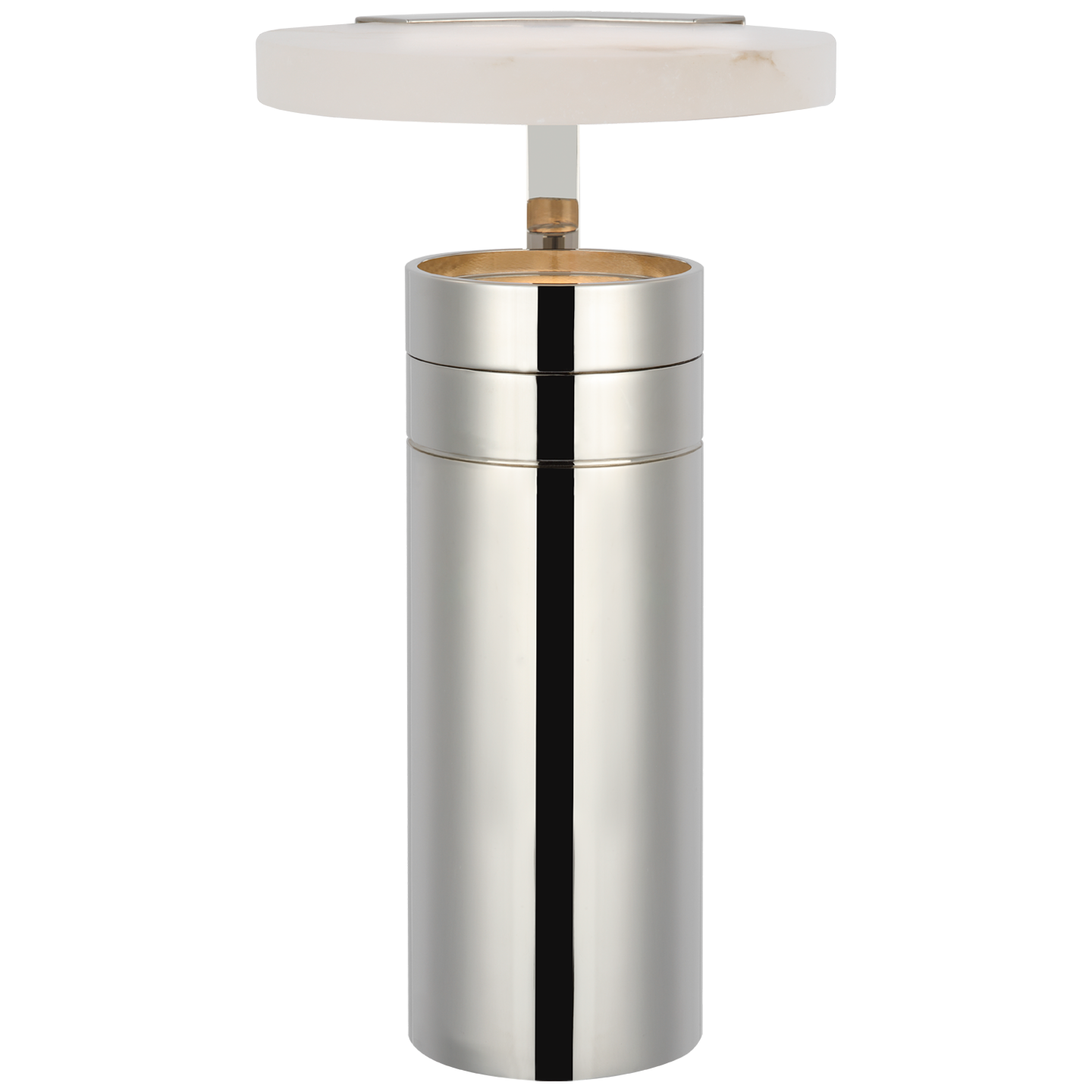 Melange 9" Rechargeable Floating Disc Accent Lamp | Polished Nickel | Alabaster