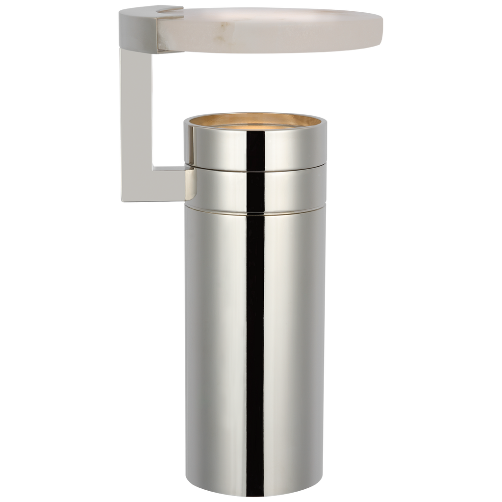 Melange 9" Rechargeable Floating Disc Accent Lamp | Polished Nickel | Alabaster