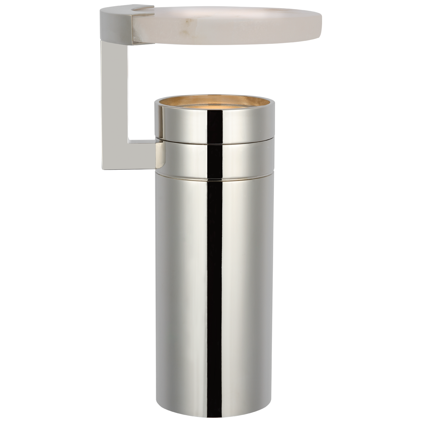 Melange 9" Rechargeable Floating Disc Accent Lamp | Polished Nickel | Alabaster