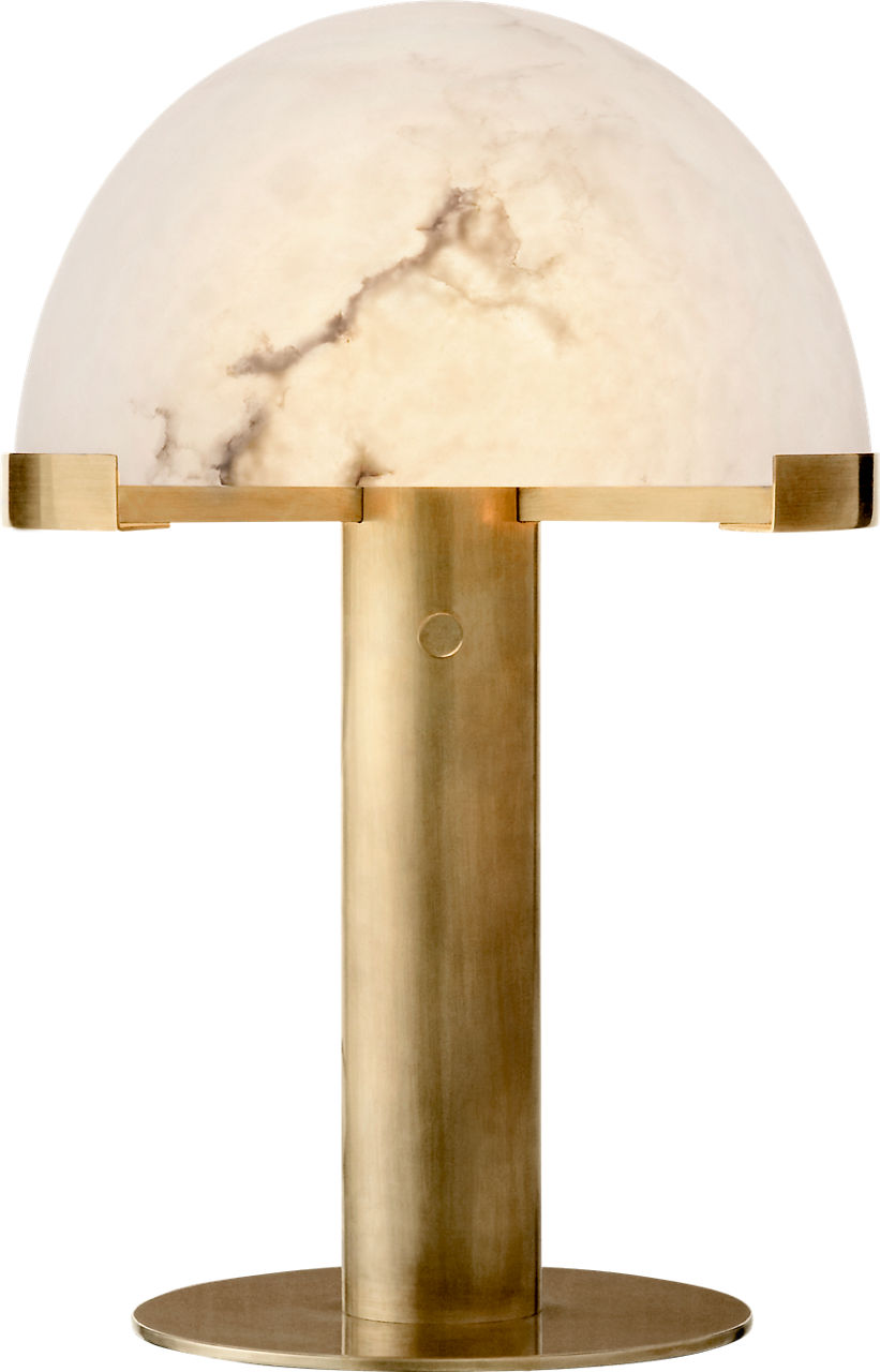 Melange Desk Lamp | Antique-Burnished Brass | Alabaster Shade