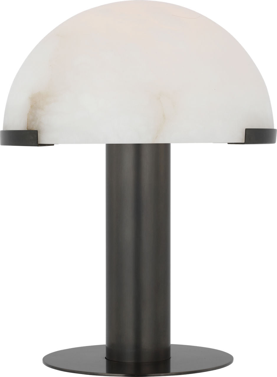 Melange 12" Rechargeable Table Lamp | Bronze | Alabaster Shade