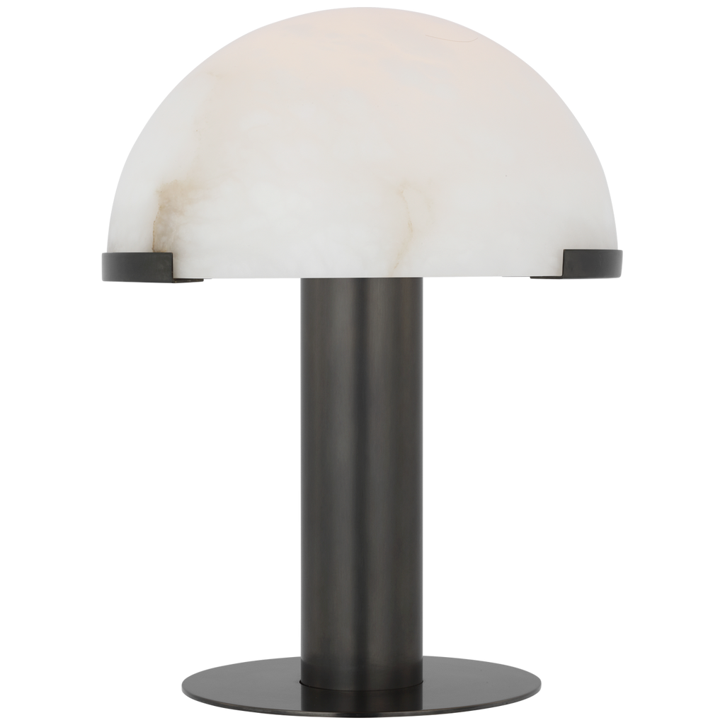 Melange 12" Rechargeable Table Lamp | Bronze | Alabaster Shade