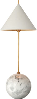 Cleo Orb Base Accent Lamp | Antique-Burnished Brass | Antique White Shade