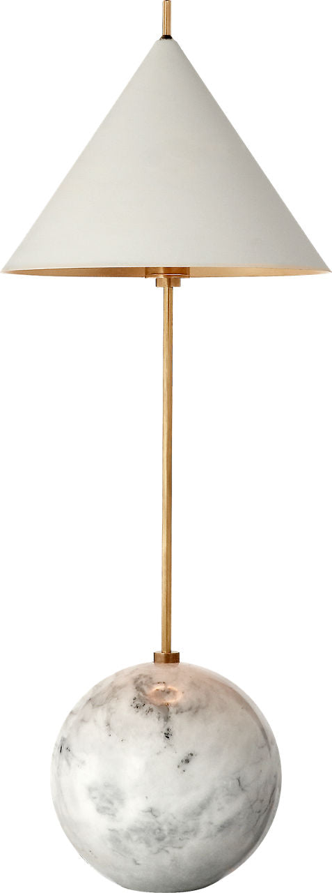 Cleo Orb Base Accent Lamp | Antique-Burnished Brass | Antique White Shade