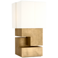 Nucleo 18" Table Lamp | Museum Brass | Linen Shade