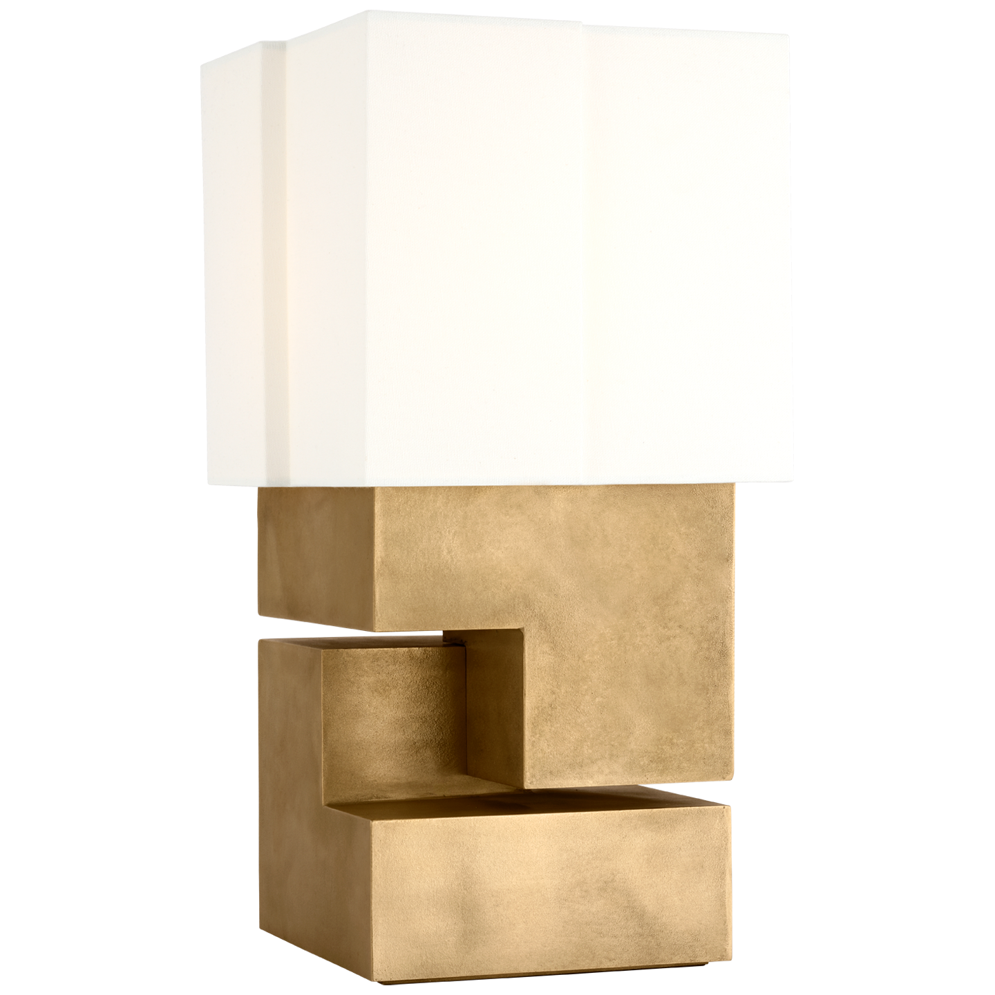 Nucleo 18" Table Lamp | Museum Brass | Linen Shade