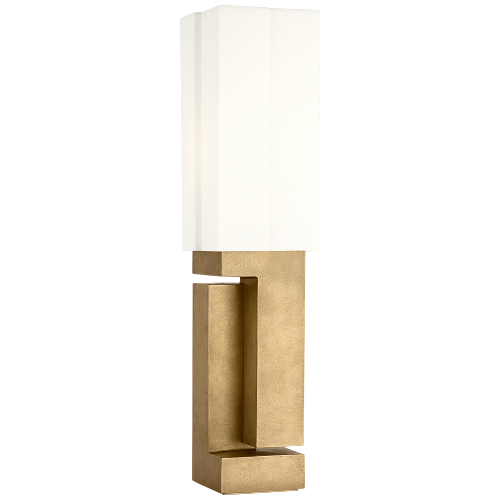 Nucleo 27" Table Lamp | Museum Brass | Linen Shade