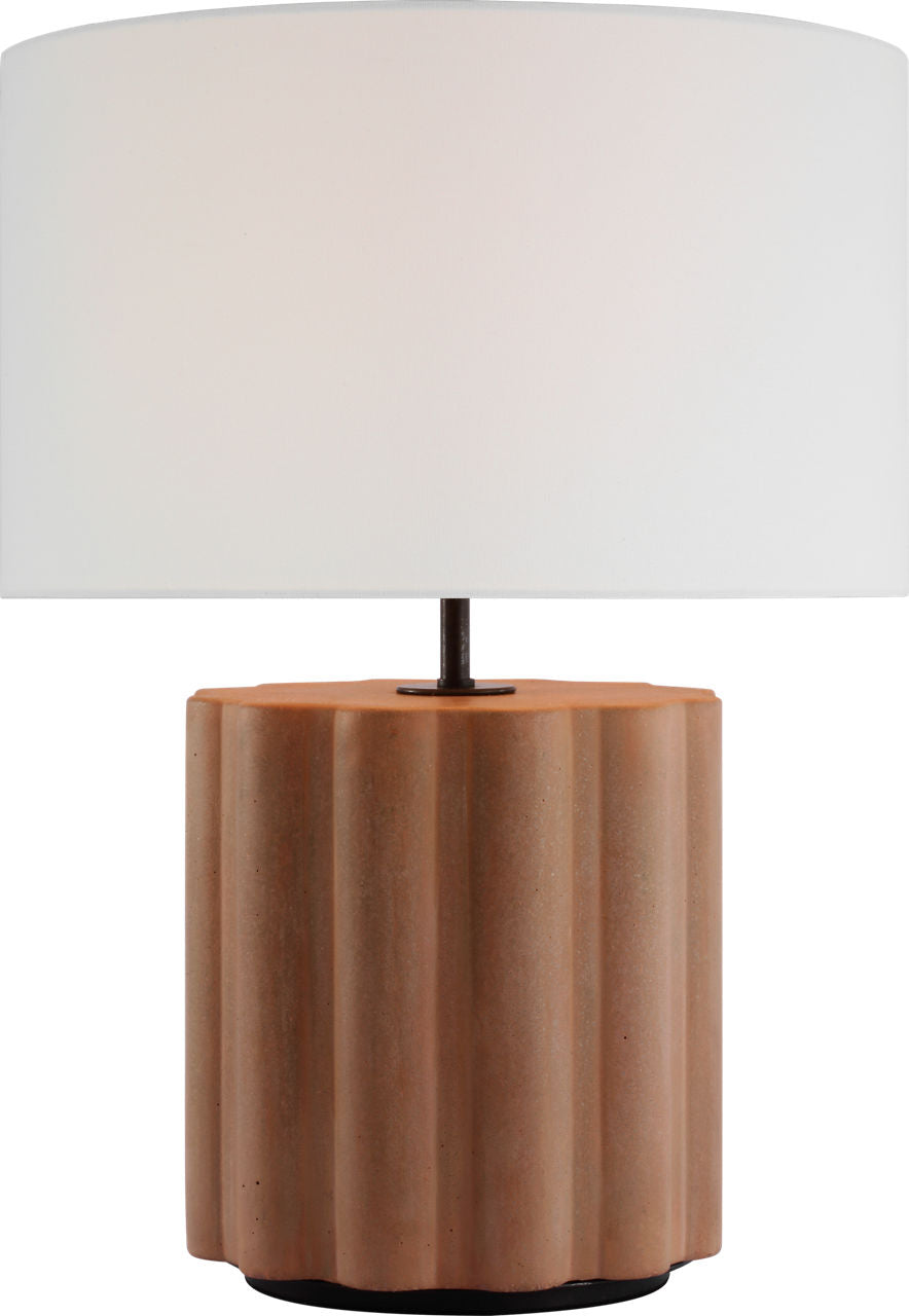 Scioto Medium Table Lamp | Terracotta Stained Concrete | Linen Shade