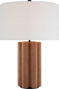 Vellig Medium Table Lamp | Terracotta Stained Concrete | Linen Shade