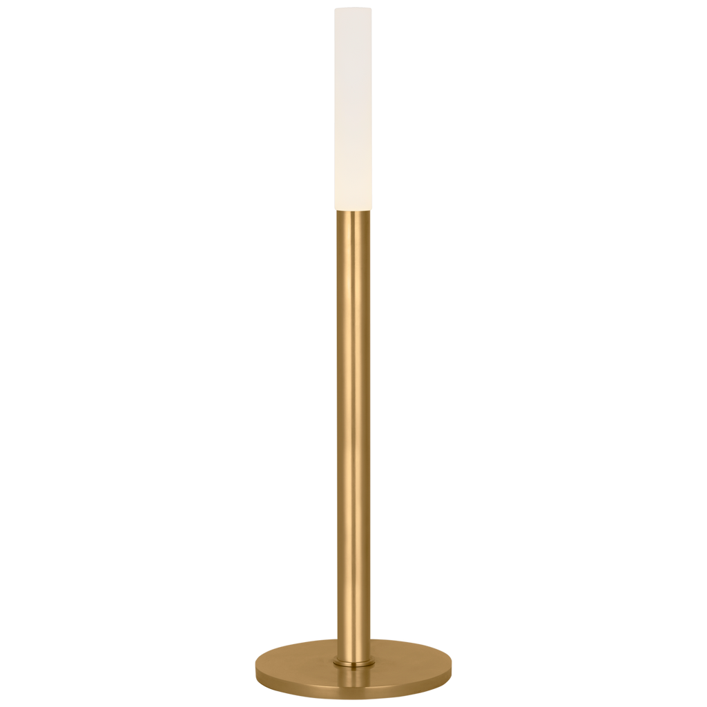Rousseau 20" Table Lamp | Antique-Burnished Brass | Etched Crystal