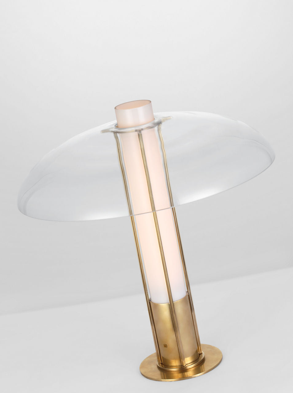 Troye Medium Table Lamp | Antique-Burnished Brass | Clear Glass