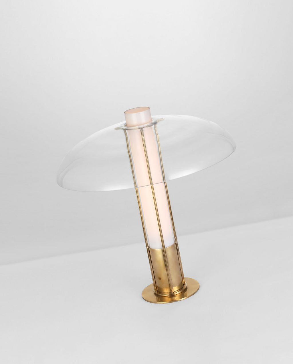 Troye Medium Table Lamp | Antique-Burnished Brass | Clear Glass