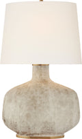 Beton Large Table Lamp | Antiqued White Ceramic | Linen Shade