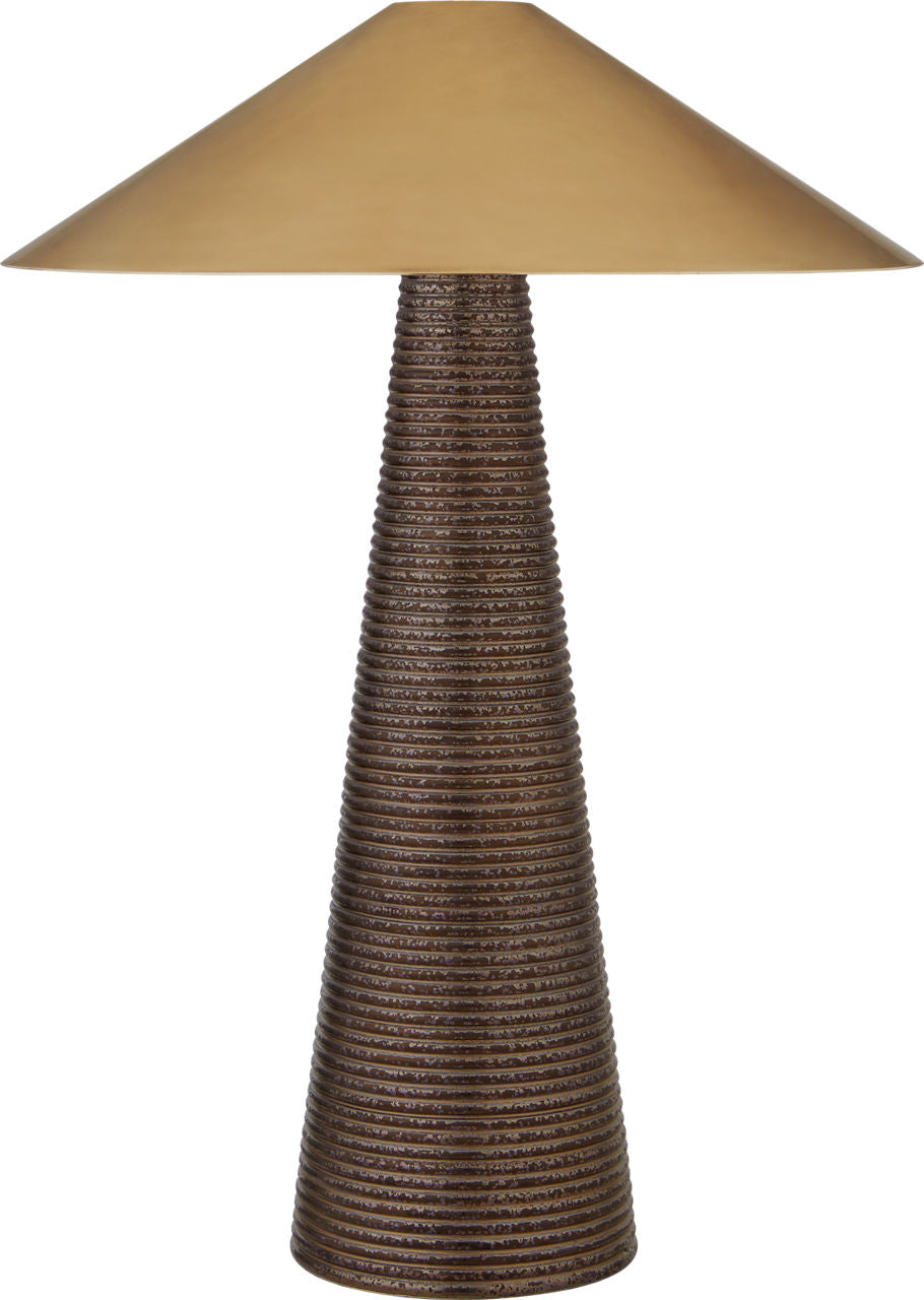 Miramar Table Lamp | Crystal Bronze | Antique-Burnished Brass Shade