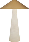 Miramar Table Lamp | Porous White | Antique-Burnished Brass Shade