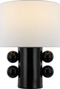 Tiglia Low Table Lamp | Black | Linen Shade