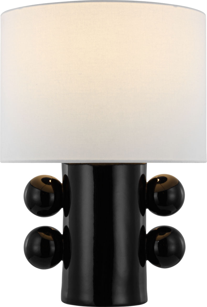 Tiglia Low Table Lamp | Black | Linen Shade