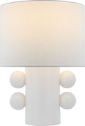 Tiglia Low Table Lamp | Plaster White | Linen Shade