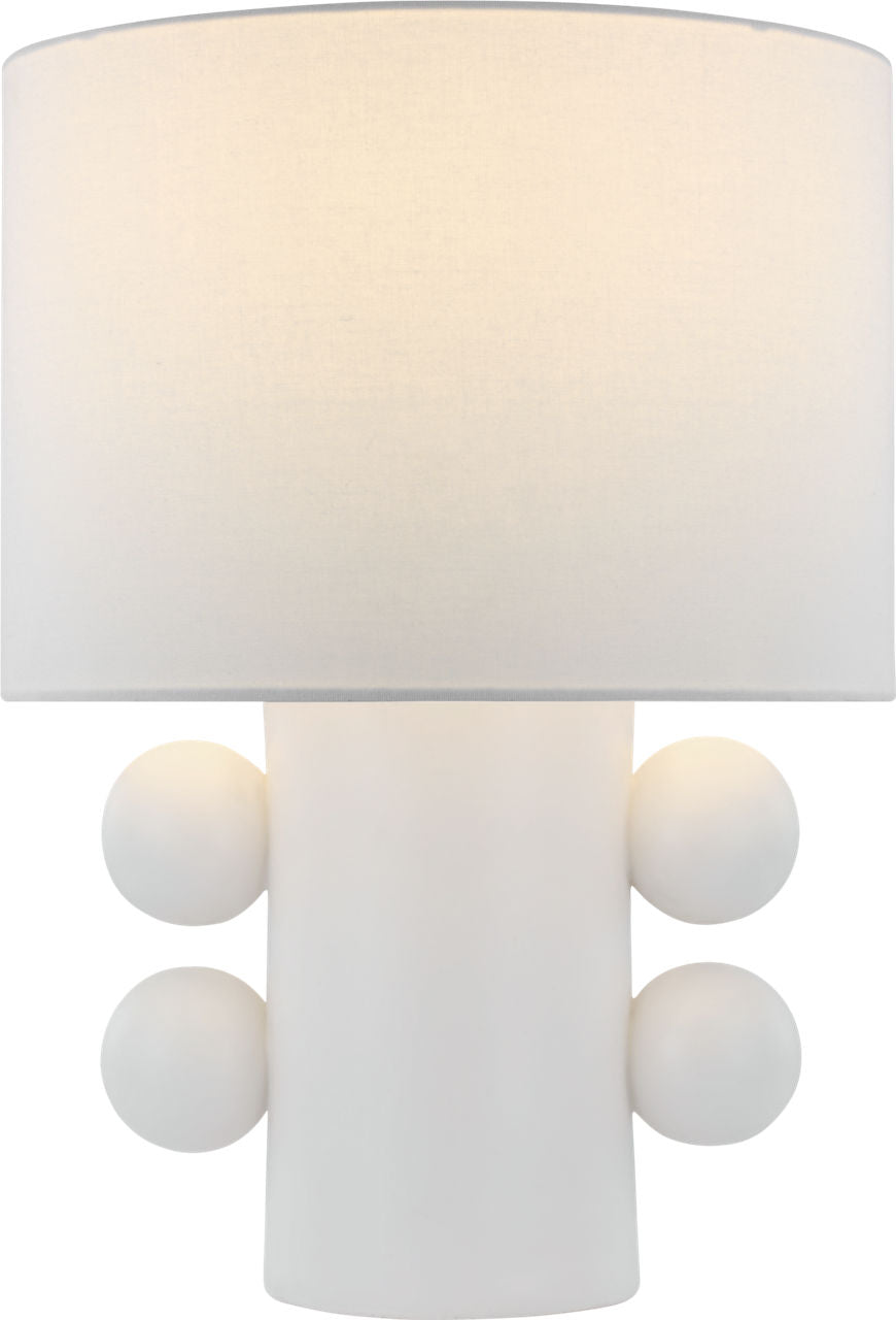 Tiglia Low Table Lamp | Plaster White | Linen Shade