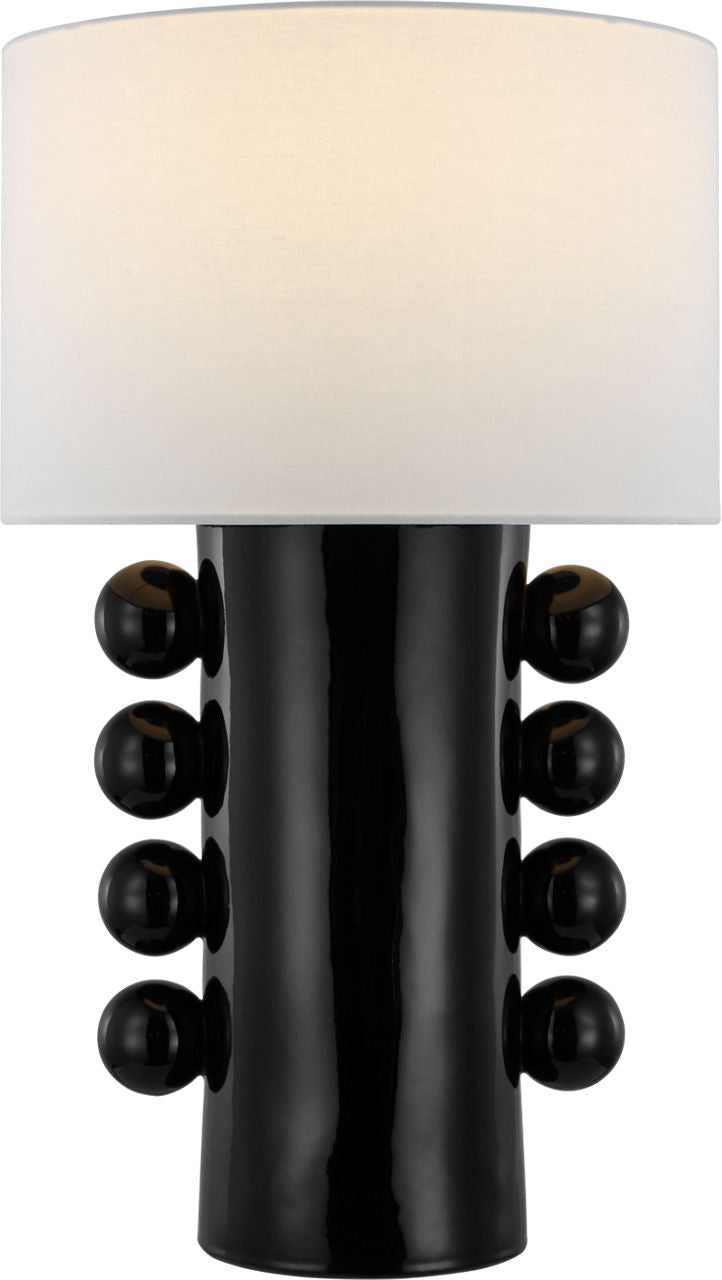 Tiglia Tall Cordless Table Lamp | Black | Linen Shade