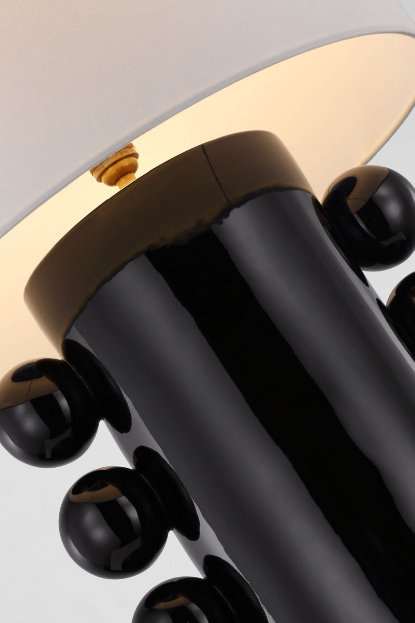 Tiglia Tall Table Lamp | Black | Linen Shade