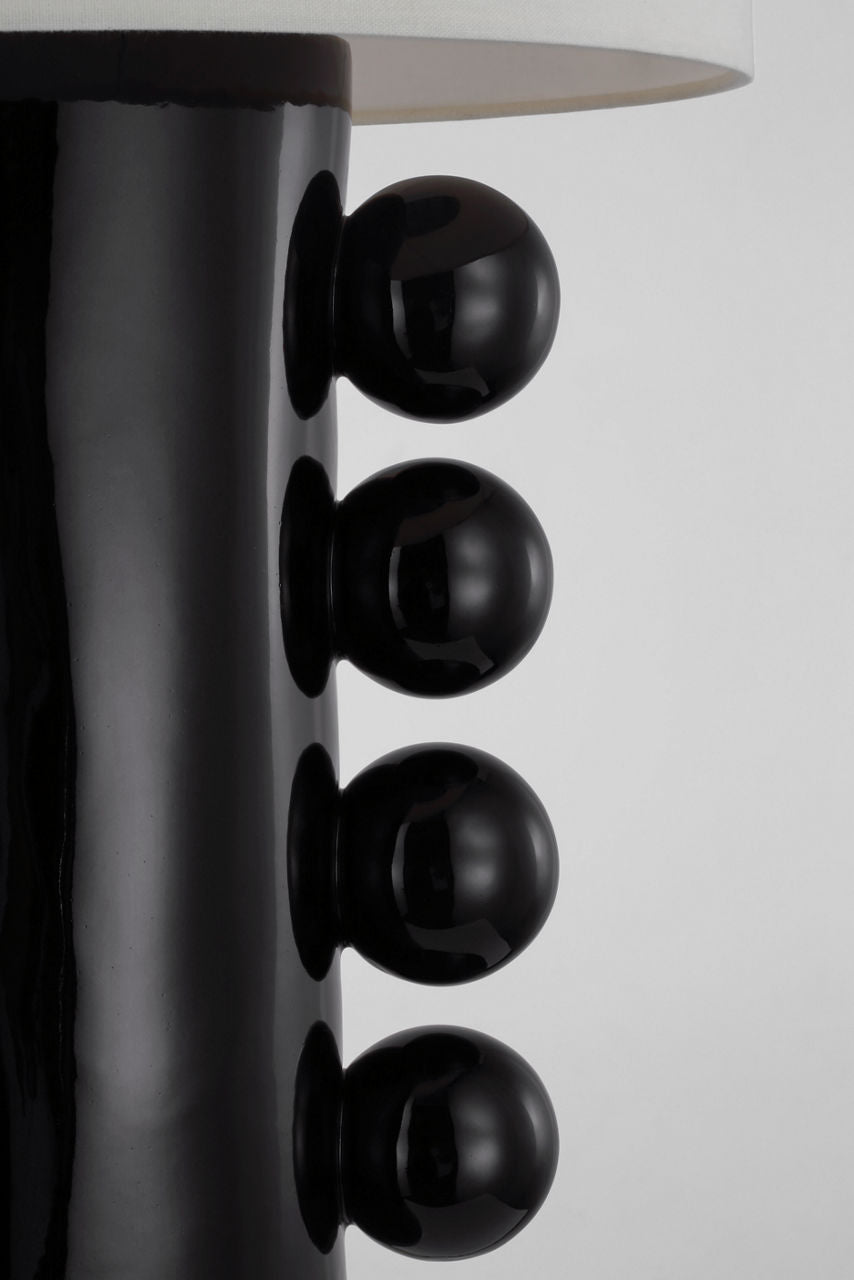 Tiglia Tall Table Lamp | Black | Linen Shade