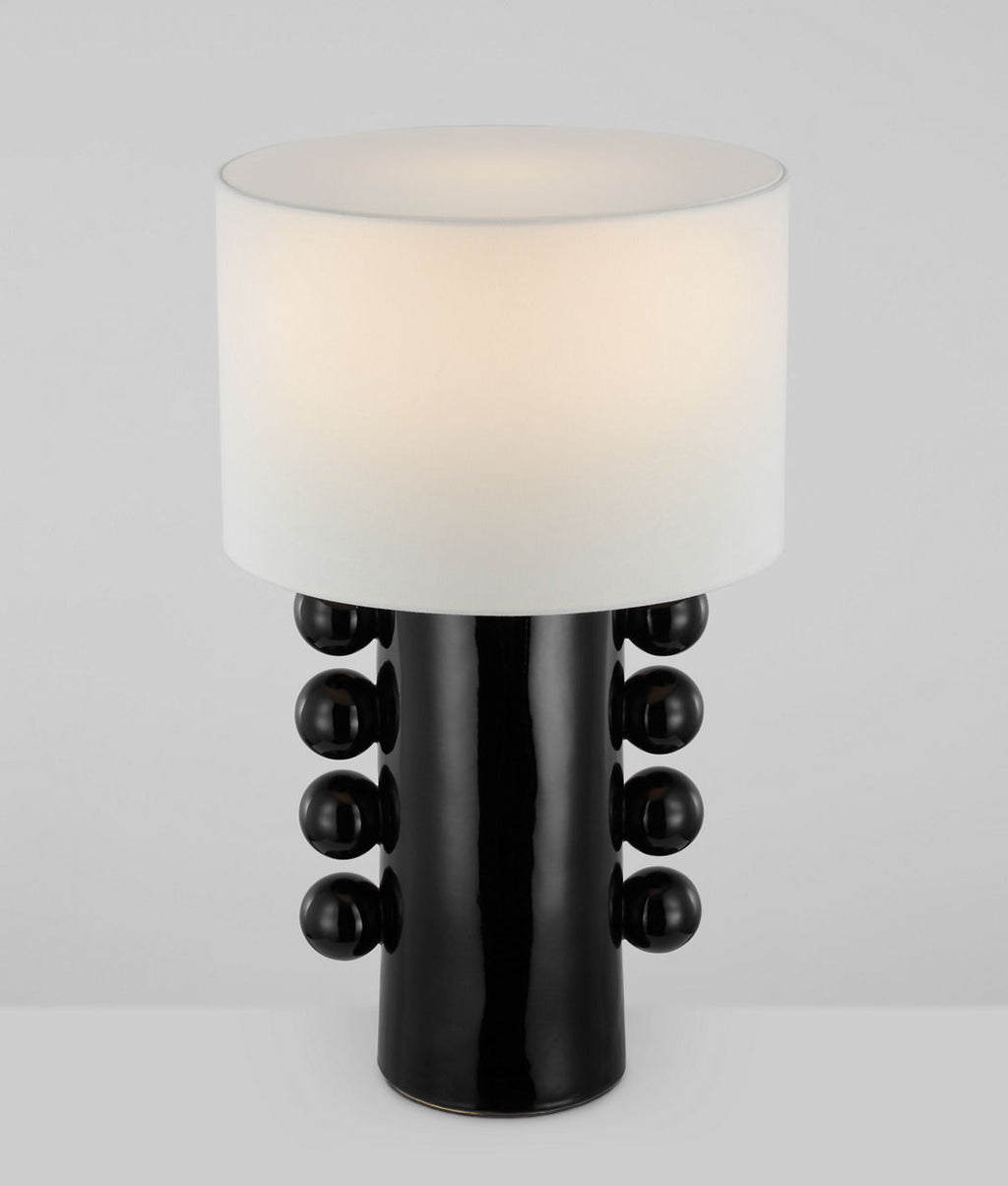 Tiglia Tall Table Lamp | Black | Linen Shade