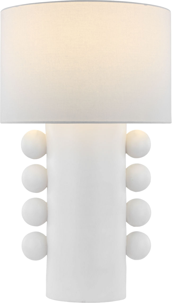 Tiglia Tall Cordless Table Lamp | Plaster White | Linen Shade
