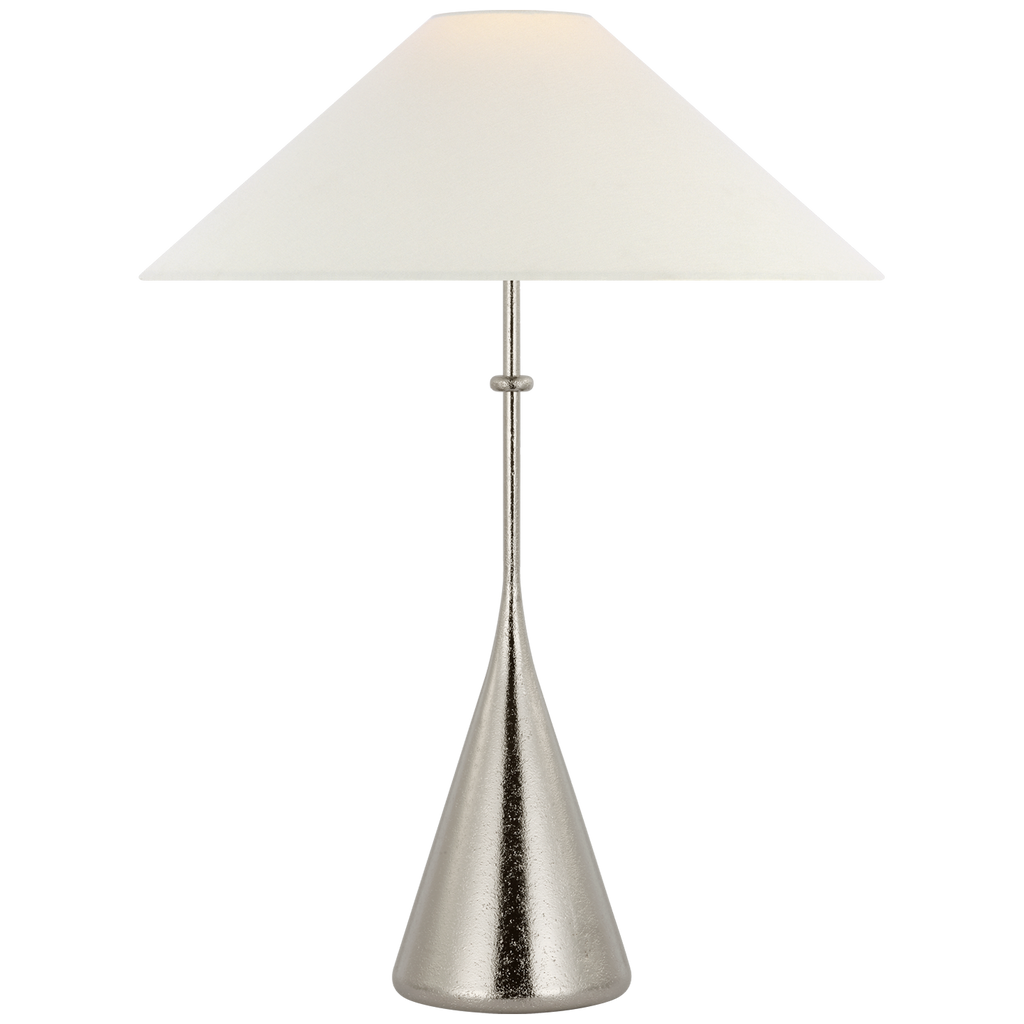 Zealous 30" Table Lamp | Museum Nickel | Linen Shade