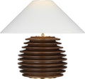 Crenelle 20" Stacked Table Lamp | Burnished Birch | Linen Shade