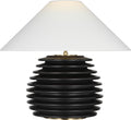Crenelle 20" Stacked Table Lamp | Ebonized Birch | Linen Shad