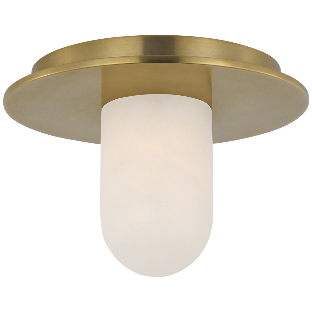 Fosse 6" Solitaire Flush Mount | Antique-Burnished Brass | Alabaster