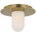 Fosse 6" Solitaire Flush Mount | Antique-Burnished Brass | Alabaster