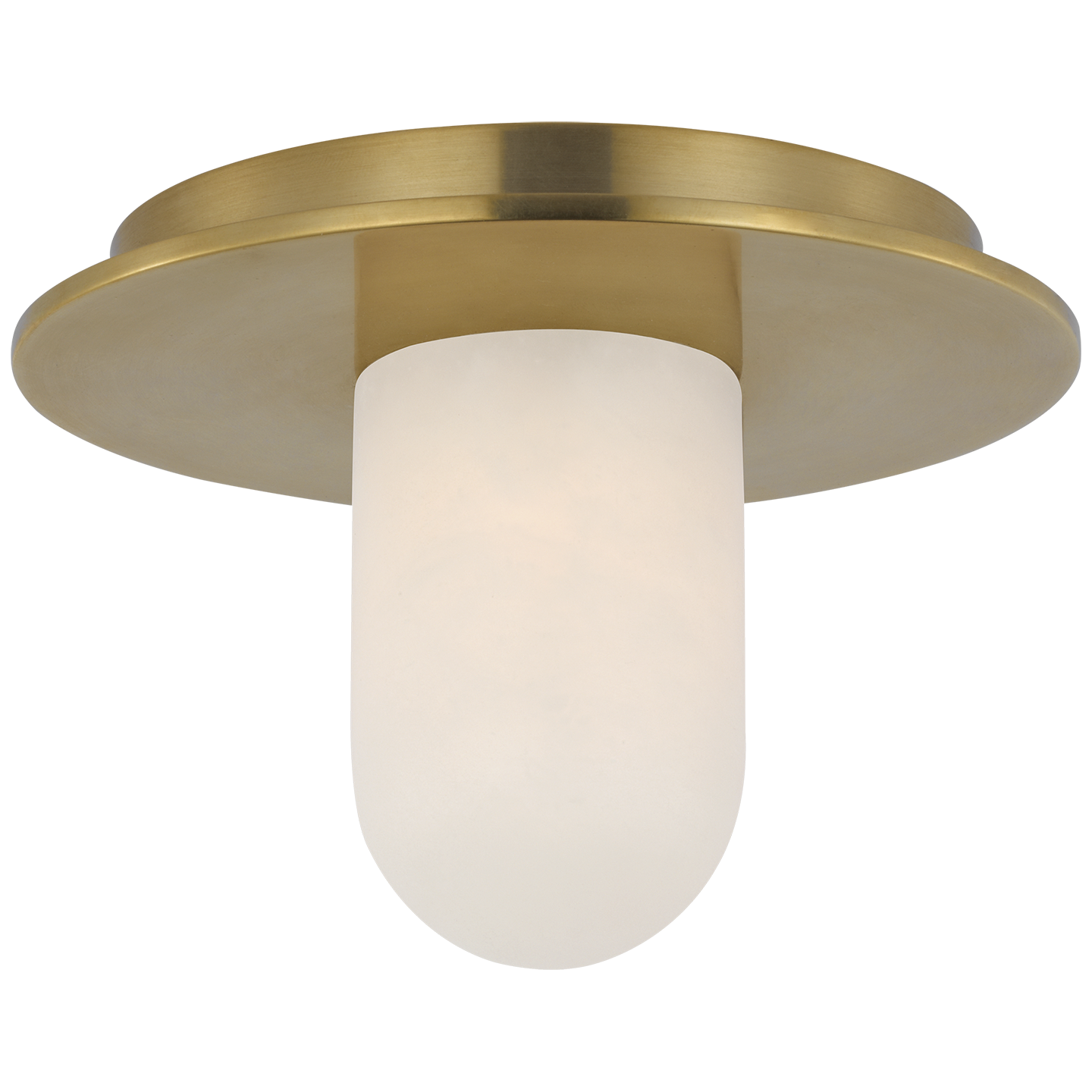 Fosse 6" Solitaire Flush Mount | Antique-Burnished Brass | Alabaster