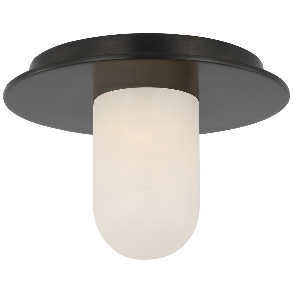 Fosse 6" Solitaire Flush Mount | Bronze | Alabaster