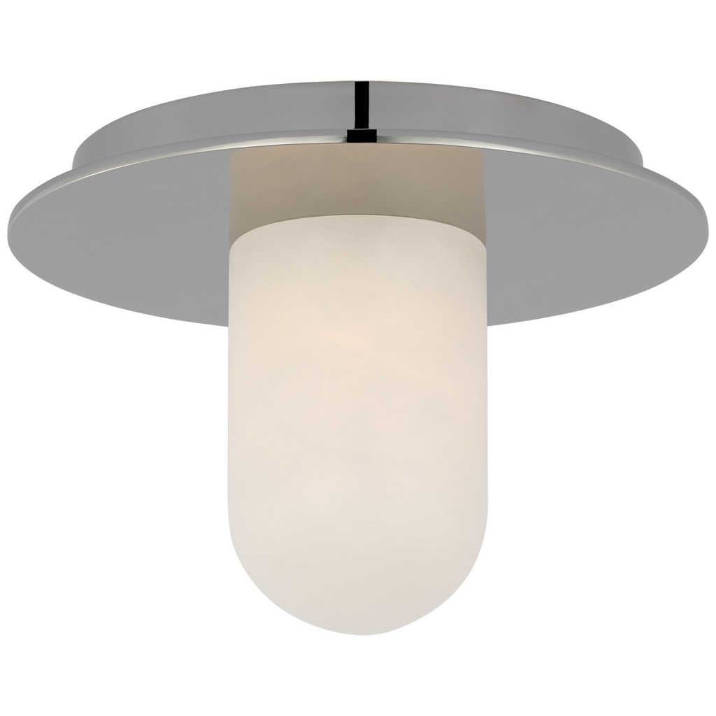 Fosse 6" Solitaire Flush Mount | Polished Nickel | Alabaster