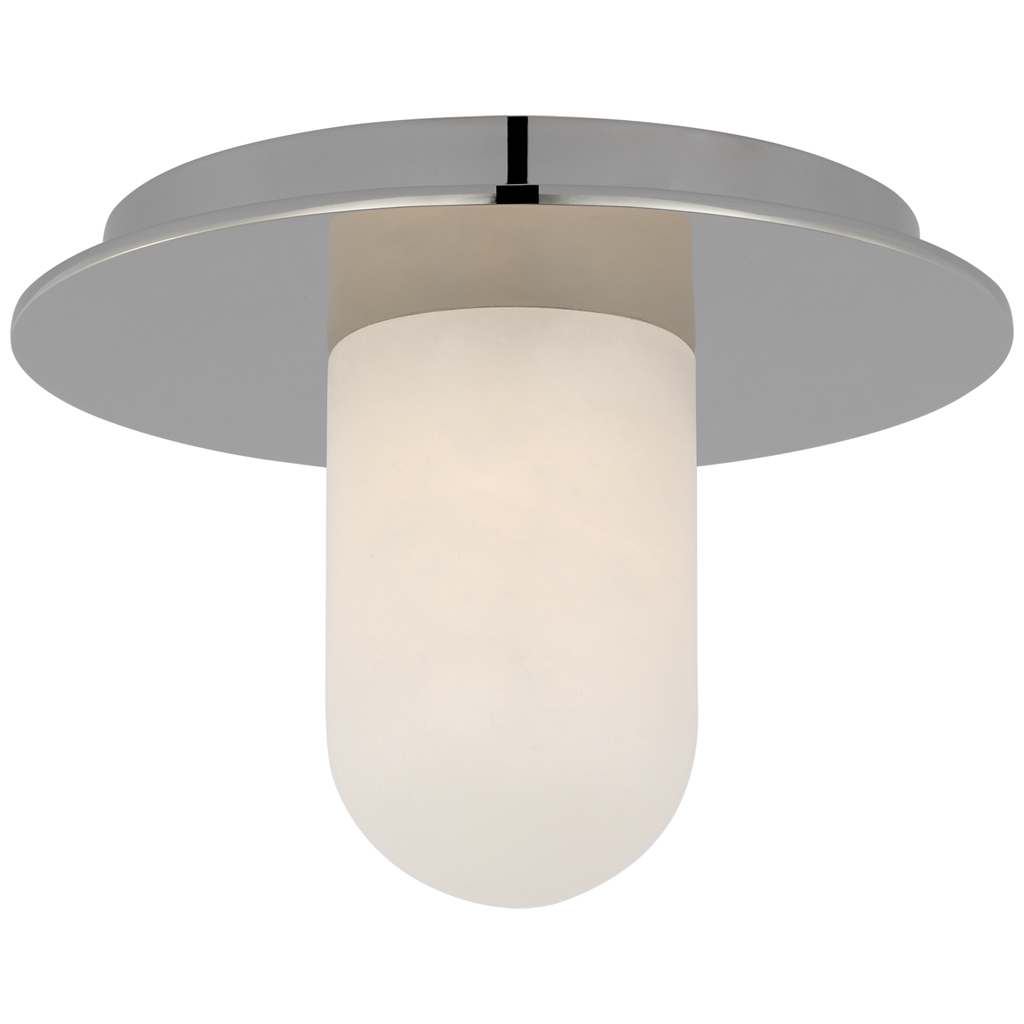 Fosse 6" Solitaire Flush Mount | Polished Nickel | Alabaster