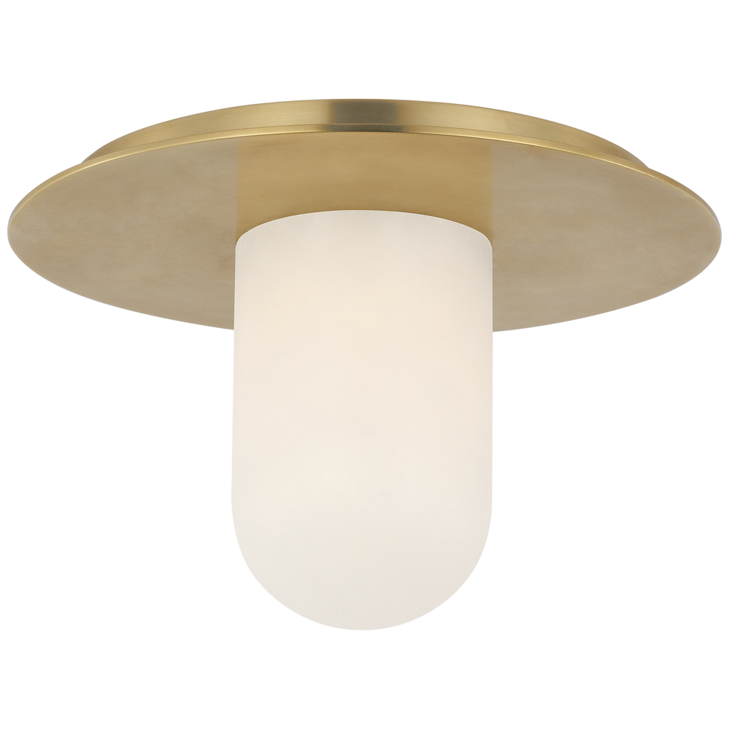 Fosse 8" Flush Mount | Antique-Burnished Brass | Alabaster